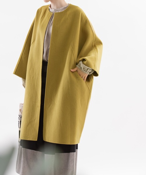 セール ダブルフェイス毛抜き合わせドルマンコート ノーカラーコート Nop Nod ノップドゥノッド のノーカラーコート ダブルフェイス毛抜き合わせドルマンコート 215 504 9034 をセール価格で購入できます Coo ジャケット アウター De ノーカラーコート Nod