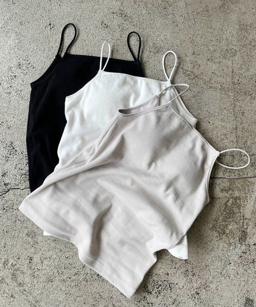CAPRICIEUX LE'MAGE（カプリシューレマージュ）の「アメスリパット付キャミ（キャミソール・レディース・グレイッシュベージュ/ホワイト/ブラック・FREE）」の12枚目の写真