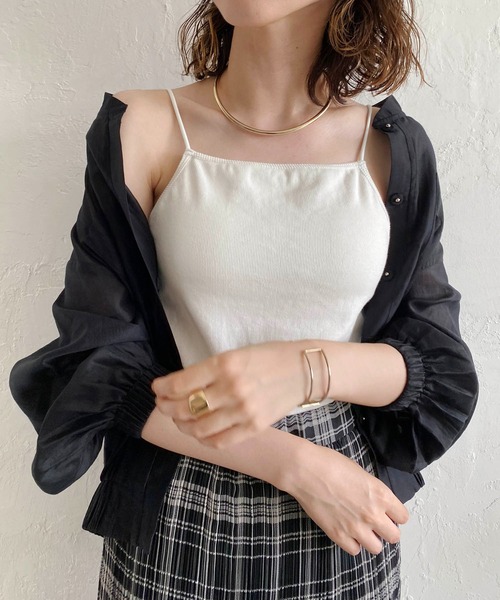 CAPRICIEUX LE'MAGE（カプリシューレマージュ）の「アメスリパット付キャミ（キャミソール・レディース・グレイッシュベージュ/ホワイト/ブラック・FREE）」の17枚目の写真