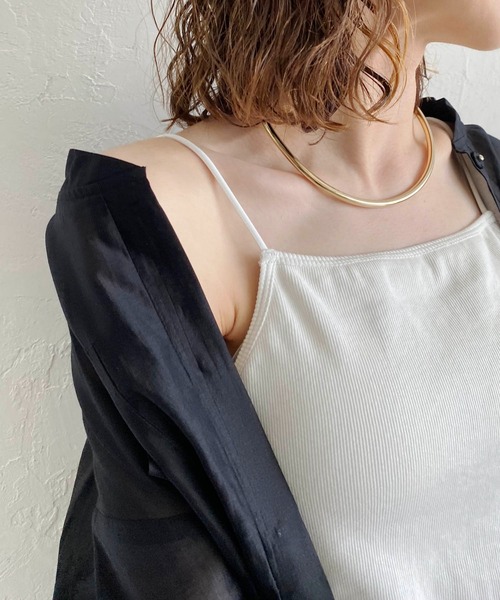 CAPRICIEUX LE'MAGE（カプリシューレマージュ）の「アメスリパット付キャミ（キャミソール・レディース・グレイッシュベージュ/ホワイト/ブラック・FREE）」の18枚目の写真