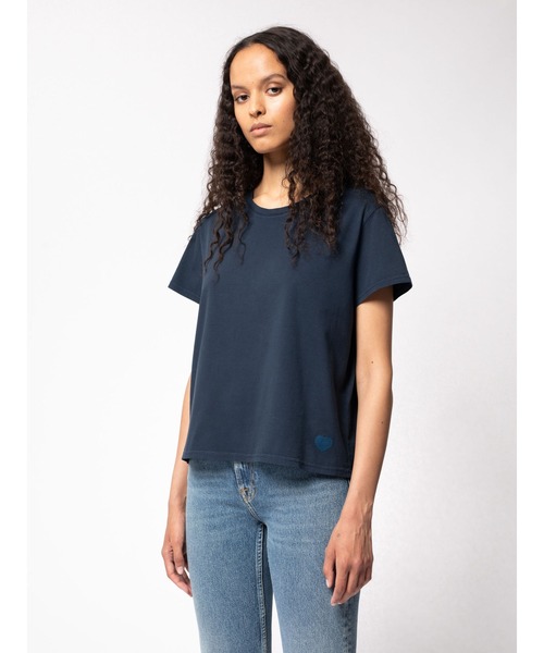 Nudie Jeans(ヌーディージーンズ)の「Lisa Blue Heart Tシャツ(Tシャツ/カットソー・レディース・ネイビー/グレー・X-SMALL/SMALL/MEDIUM)」の11枚目の写真