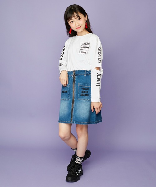 SISTER JENNI(SISTER JENNI)の「台形ZIPデニムスカート(デニムスカート・キッズ・ネイビー/ブルー・160cm/140cm/150cm/130cm)」の3枚目の写真