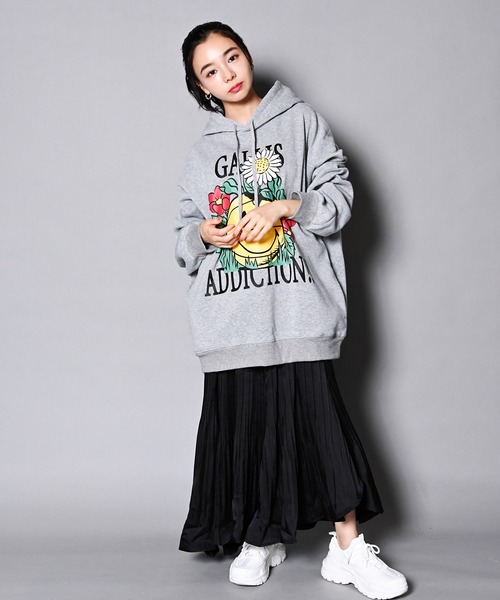 GALLIS ADDICTION(ガリスアディクション)の「GA×SMILEY-FACE BASKETBALL HOODIE/スマイリーフェイス パーカー(パーカー・メンズ・ブラック/グレー・M/L)」の22枚目の写真