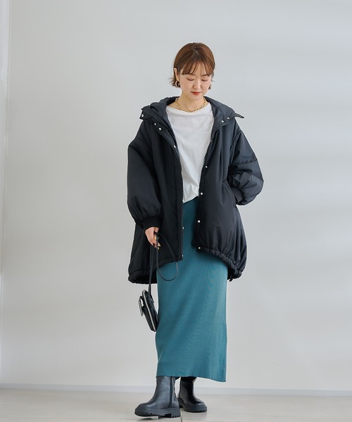 DouDou（ドゥドゥ）の「【WEB限定】中綿モンスターパーカー（その他アウター・レディース・ブラック/アイボリー・FREE）」の3枚目の写真