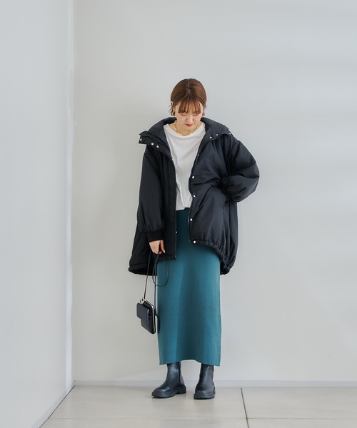 DouDou（ドゥドゥ）の「【WEB限定】中綿モンスターパーカー（その他アウター・レディース・ブラック/アイボリー・FREE）」の4枚目の写真