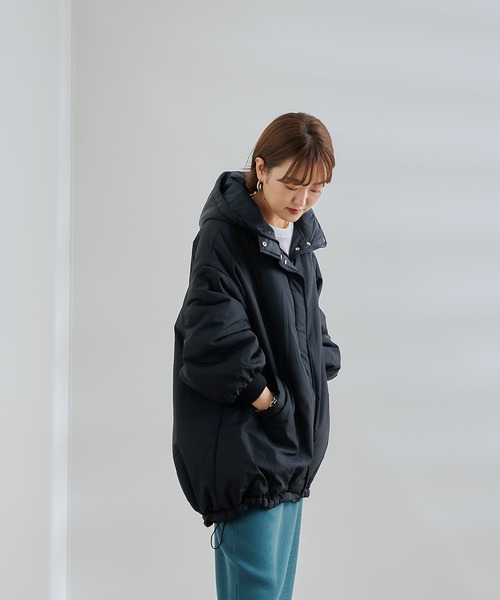 DouDou（ドゥドゥ）の「【WEB限定】中綿モンスターパーカー（その他アウター・レディース・ブラック/アイボリー・FREE）」の12枚目の写真