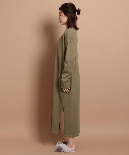 洗える リブtシャツロングワンピース