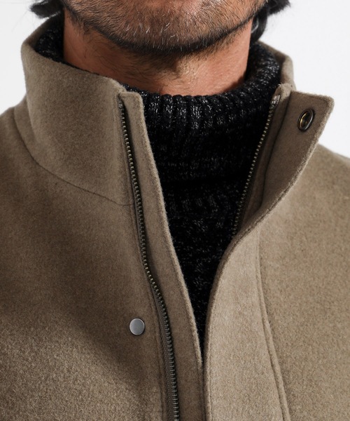 TETE HOMME（テットオム）の「ビーバースタンドカラーコート（トレンチコート・メンズ・ブラック/グレー/カーキ・SMALL/MEDIUM/LARGE/X-LARGE）」の9枚目の写真