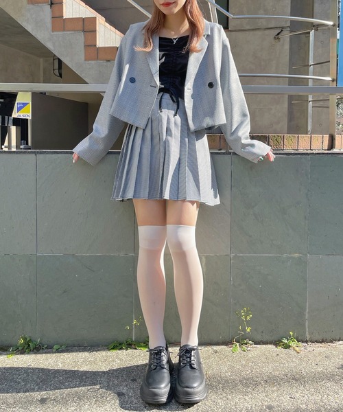 WEGO（ウィゴー）の「WEGO/ショートテーラードジャケット（テーラードジャケット・レディース・ベージュ系その他2/ブラウン/ブラック系その他/ブラック・FREE）」の20枚目の写真