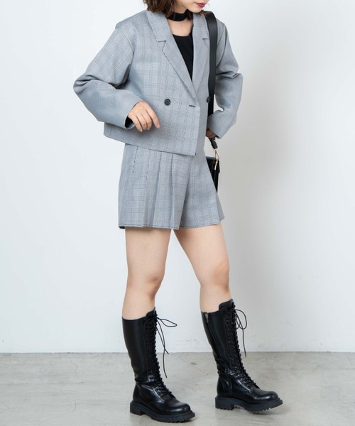 WEGO（ウィゴー）の「WEGO/ショートテーラードジャケット（テーラードジャケット・レディース・ベージュ系その他2/ブラウン/ブラック系その他/ブラック・FREE）」の22枚目の写真