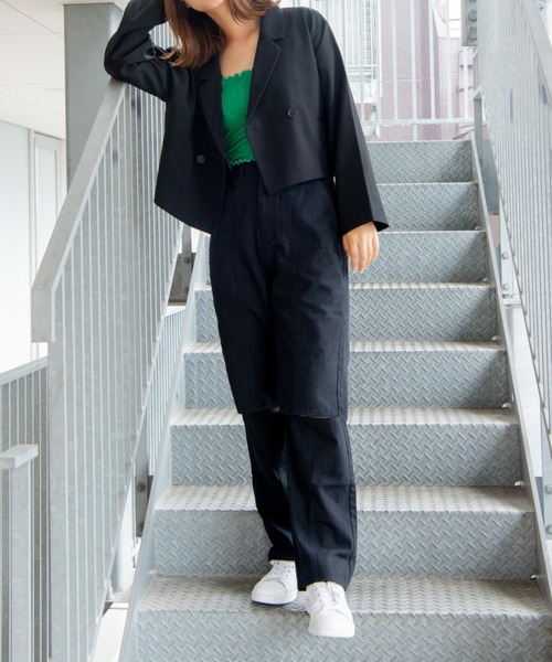 WEGO（ウィゴー）の「WEGO/ショートテーラードジャケット（テーラードジャケット・レディース・ベージュ系その他2/ブラウン/ブラック系その他/ブラック・FREE）」の15枚目の写真