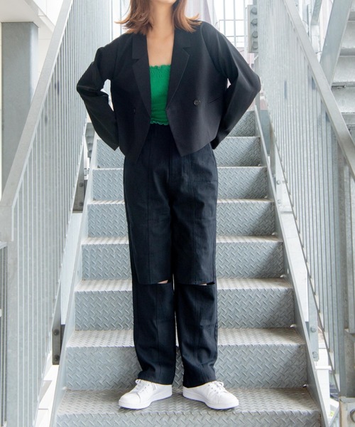 WEGO（ウィゴー）の「WEGO/ショートテーラードジャケット（テーラードジャケット・レディース・ベージュ系その他2/ブラウン/ブラック系その他/ブラック・FREE）」の16枚目の写真