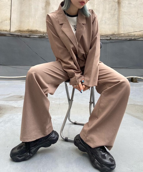 WEGO（ウィゴー）の「WEGO/ショートテーラードジャケット（テーラードジャケット・レディース・ベージュ系その他2/ブラウン/ブラック系その他/ブラック・FREE）」の5枚目の写真