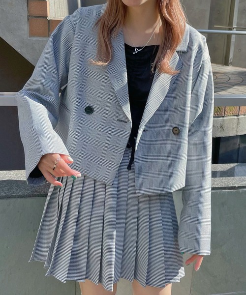 WEGO（ウィゴー）の「WEGO/ショートテーラードジャケット（テーラードジャケット・レディース・ベージュ系その他2/ブラウン/ブラック系その他/ブラック・FREE）」の7枚目の写真