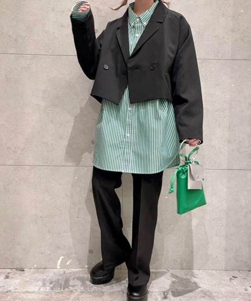 WEGO（ウィゴー）の「WEGO/ショートテーラードジャケット（テーラードジャケット・レディース・ベージュ系その他2/ブラウン/ブラック系その他/ブラック・FREE）」の10枚目の写真