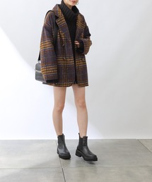 ツイードチェックジャケット/Pコート