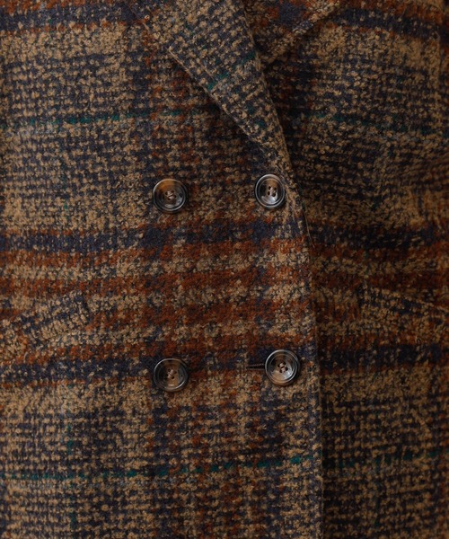 COLONY 2139（コロニートゥーワンスリーナイン）の「ツイードチェックジャケット/Pコート（ピーコート・レディース・ネイビー/ブラウン・LARGE/MEDIUM）」の5枚目の写真