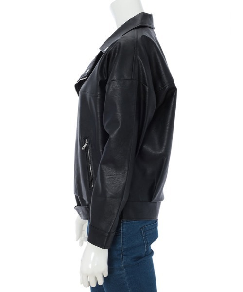 fifth（フィフス）の「フェイクレザーライダースジャケット（ライダースジャケット・レディース・ブラック/アイボリー・MEDIUM）」の7枚目の写真