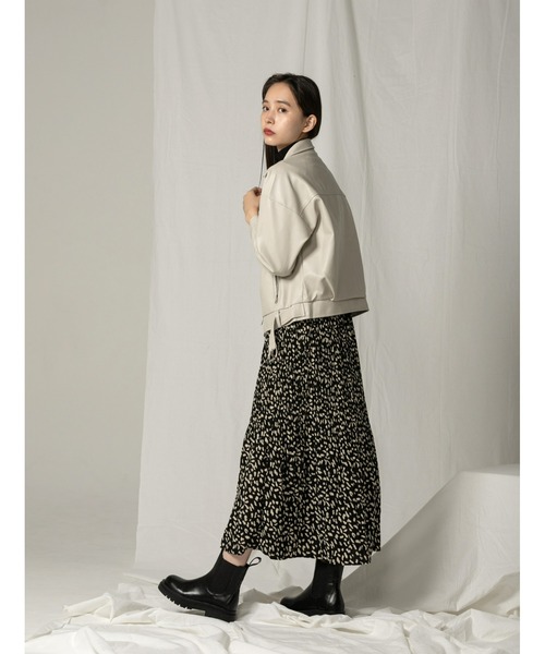 fifth（フィフス）の「フェイクレザーライダースジャケット（ライダースジャケット・レディース・ブラック/アイボリー・MEDIUM）」の8枚目の写真