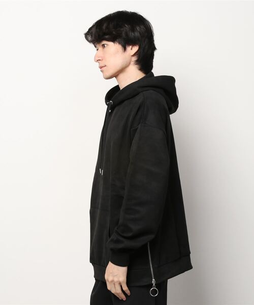 ALWAYS GOOD TIME（オルウェイズグッドタイム）の「【OVAL DICE/オーバルダイス】フェイクスウェード サイドジップ ビッグシルエット プルパーカー（パーカー・メンズ・ライトベージュ/ブラウン/グレイッシュブルー/ブラック・L/M/S/LL）」の5枚目の写真