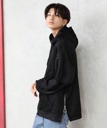 ALWAYS GOOD TIME | 【OVAL DICE/オーバルダイス】フェイクスウェード サイドジップ ビッグシルエット プルパーカー(パーカー)