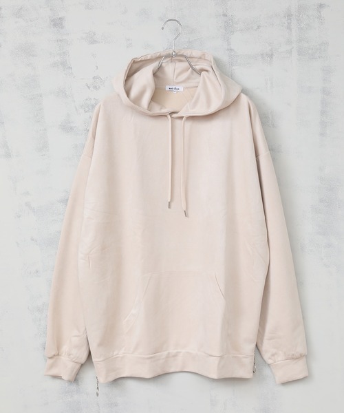 ALWAYS GOOD TIME（オルウェイズグッドタイム）の「【OVAL DICE/オーバルダイス】フェイクスウェード サイドジップ ビッグシルエット プルパーカー（パーカー・メンズ・ライトベージュ/ブラウン/グレイッシュブルー/ブラック・L/M/S/LL）」の15枚目の写真