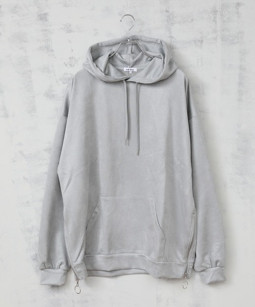 ALWAYS GOOD TIME（オルウェイズグッドタイム）の「【OVAL DICE/オーバルダイス】フェイクスウェード サイドジップ ビッグシルエット プルパーカー（パーカー・メンズ・ライトベージュ/ブラウン/グレイッシュブルー/ブラック・L/M/S/LL）」の19枚目の写真