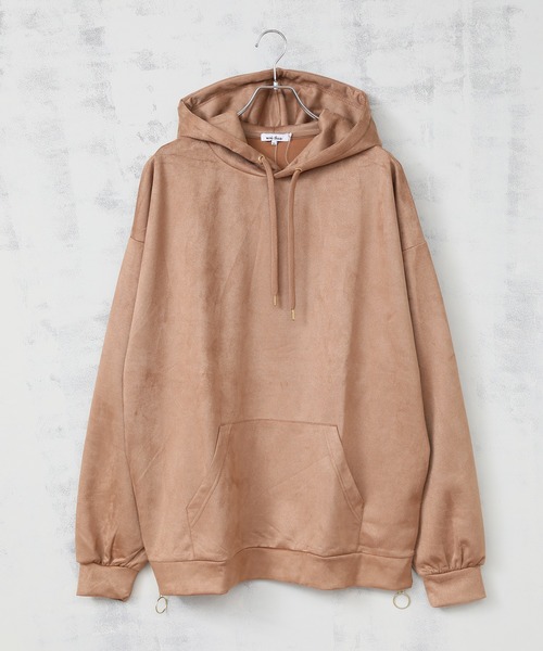 ALWAYS GOOD TIME（オルウェイズグッドタイム）の「【OVAL DICE/オーバルダイス】フェイクスウェード サイドジップ ビッグシルエット プルパーカー（パーカー・メンズ・ライトベージュ/ブラウン/グレイッシュブルー/ブラック・L/M/S/LL）」の11枚目の写真