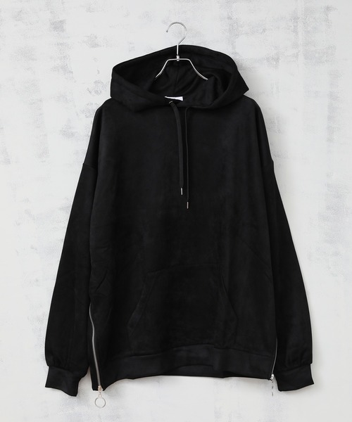 ALWAYS GOOD TIME（オルウェイズグッドタイム）の「【OVAL DICE/オーバルダイス】フェイクスウェード サイドジップ ビッグシルエット プルパーカー（パーカー・メンズ・ライトベージュ/ブラウン/グレイッシュブルー/ブラック・L/M/S/LL）」の7枚目の写真