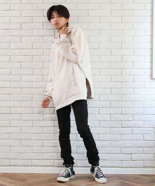 ALWAYS GOOD TIME（オルウェイズグッドタイム）の「【OVAL DICE/オーバルダイス】フェイクスウェード サイドジップ ビッグシルエット プルパーカー（パーカー・メンズ・ライトベージュ/ブラウン/グレイッシュブルー/ブラック・L/M/S/LL）」の17枚目の写真