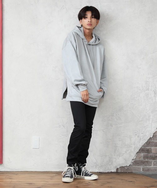 ALWAYS GOOD TIME（オルウェイズグッドタイム）の「【OVAL DICE/オーバルダイス】フェイクスウェード サイドジップ ビッグシルエット プルパーカー（パーカー・メンズ・ライトベージュ/ブラウン/グレイッシュブルー/ブラック・L/M/S/LL）」の21枚目の写真