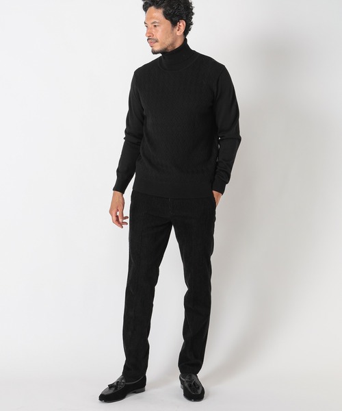 MEN'S BIGI（メンズビギ）の「12G ジャガード織りハイゲージタートルニット（ニット/セーター・メンズ・ホワイト/レンガ/ブラック/ベージュ/マスタード/ターコイズブルー/オフホワイト・02/01/03）」の17枚目の写真