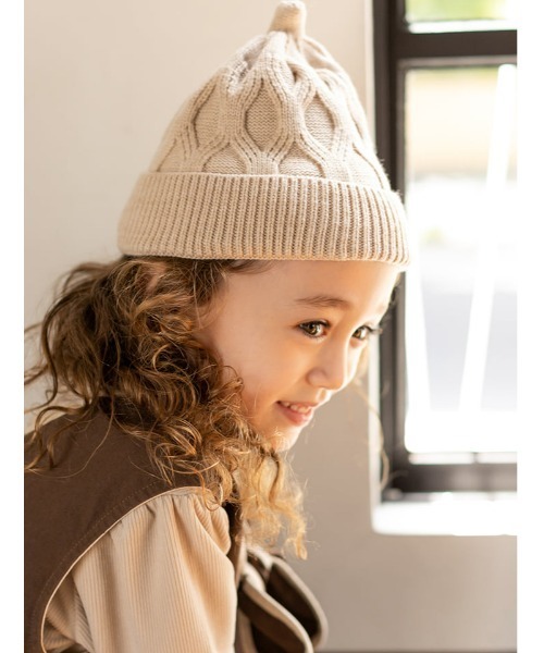 fifth（フィフス）の「【KIDS】どんぐりニット帽（ハット・キッズ・ホワイト/ベージュ/ブラウン・FREE）」の3枚目の写真