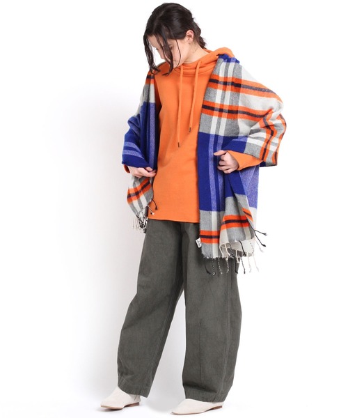 RNA-N（アールエヌエーエヌ）の「E4799 チェックストール（ストール/ショール・レディース・ブラック/ブルー/ライトイエロー/オレンジ/グリーン・FREE）」の16枚目の写真