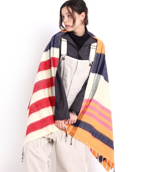 RNA-N（アールエヌエーエヌ）の「E4799 チェックストール（ストール/ショール・レディース・ブラック/ブルー/ライトイエロー/オレンジ/グリーン・FREE）」の17枚目の写真