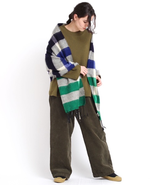 RNA-N（アールエヌエーエヌ）の「E4799 チェックストール（ストール/ショール・レディース・ブラック/ブルー/ライトイエロー/オレンジ/グリーン・FREE）」の18枚目の写真