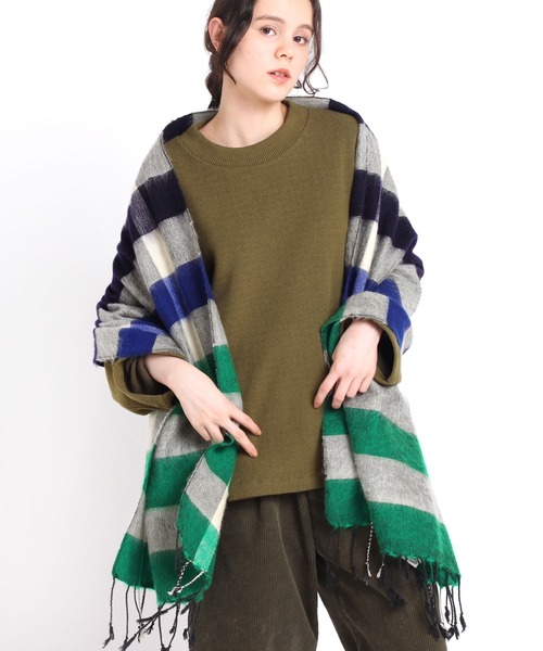 RNA-N（アールエヌエーエヌ）の「E4799 チェックストール（ストール/ショール・レディース・ブラック/ブルー/ライトイエロー/オレンジ/グリーン・FREE）」の22枚目の写真