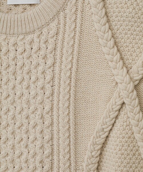 CLANE◆3D CABLE SLIT KNIT VEST/3Dケーブルスリットニットベスト/1/ウール/11106-1082 CLANE（クラネ）の「【CLANE(クラネ)】3Dケーブルスリットニット