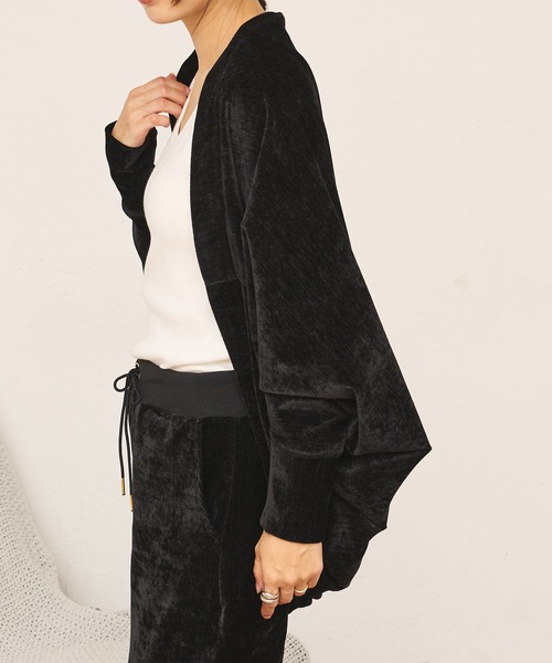 BONbazaar（ボンバザール）の「★OT★ベロアストレッチカーディガン（カーディガン/ボレロ・レディース・ブラック/グレー・FREE）」の10枚目の写真