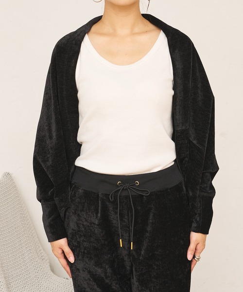 BONbazaar（ボンバザール）の「★OT★ベロアストレッチカーディガン（カーディガン/ボレロ・レディース・ブラック/グレー・FREE）」の12枚目の写真