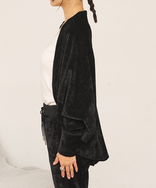 BONbazaar（ボンバザール）の「★OT★ベロアストレッチカーディガン（カーディガン/ボレロ・レディース・ブラック/グレー・FREE）」の13枚目の写真