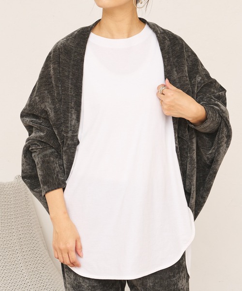 BONbazaar（ボンバザール）の「★OT★ベロアストレッチカーディガン（カーディガン/ボレロ・レディース・ブラック/グレー・FREE）」の19枚目の写真