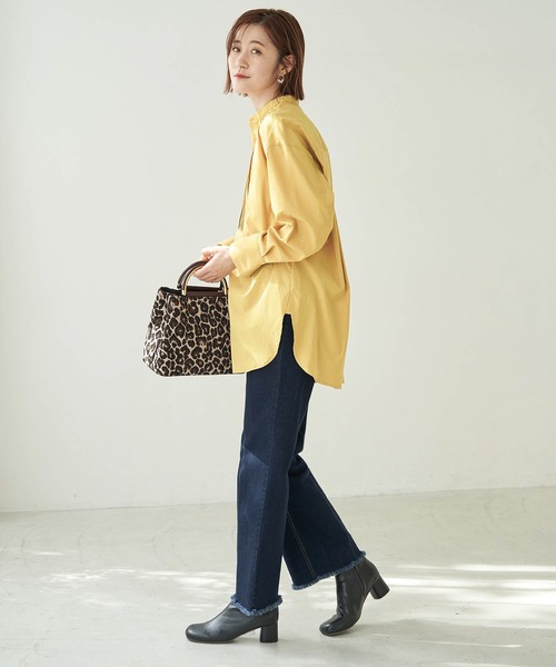 ROPE' PICNIC（ロペピクニック）の「スタンドカラーピンタックチュニックシャツ（シャツ/ブラウス・レディース・ブラック/オフホワイト/イエロー系その他・38）」の17枚目の写真