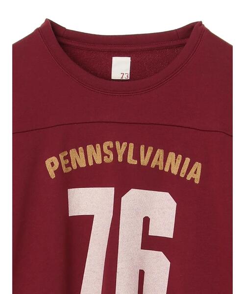 SEVENDAYS=SUNDAY（セブンデイズサンデイ）の「裏毛刺繍フットボールTEE　＊（スウェット・レディース・チャコールグレー/グリーン/バーガンディー・M/L）」の18枚目の写真