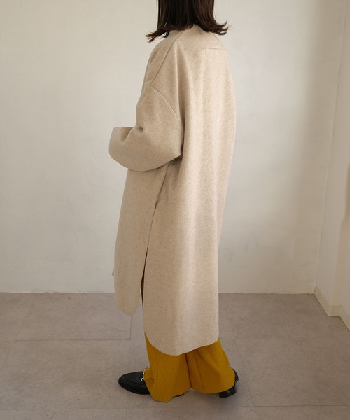 ＡＮＤＪ（アンドジェイ）の「シャギーダブルフェイスノーカラーコート（ノーカラーコート・レディース・グレイッシュベージュ/モカ・M）」の12枚目の写真