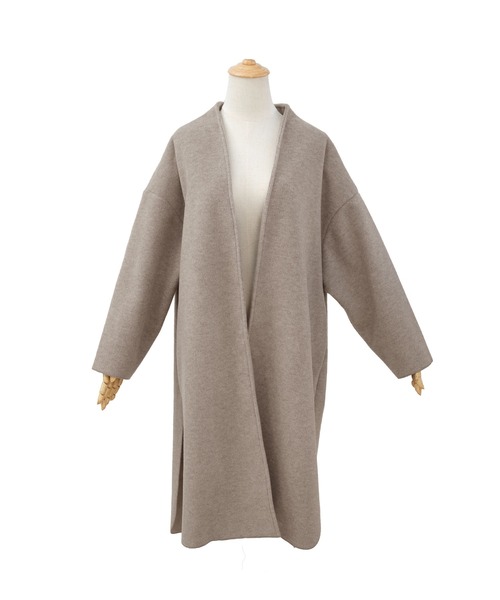 ＡＮＤＪ（アンドジェイ）の「シャギーダブルフェイスノーカラーコート（ノーカラーコート・レディース・グレイッシュベージュ/モカ・M）」の5枚目の写真