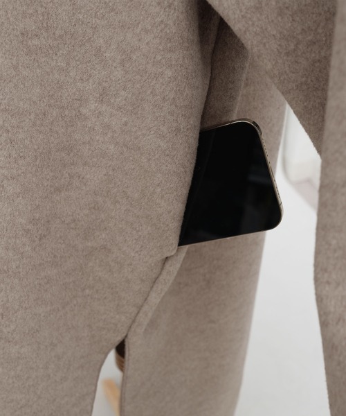 ＡＮＤＪ（アンドジェイ）の「シャギーダブルフェイスノーカラーコート（ノーカラーコート・レディース・グレイッシュベージュ/モカ・M）」の21枚目の写真