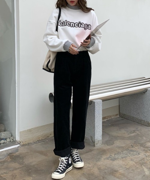 MANGROVE(マングローブ)の「コーデュロイルーズパンツ(その他パンツ・レディース・パープル/ブラック・FREE)」の1枚目の写真