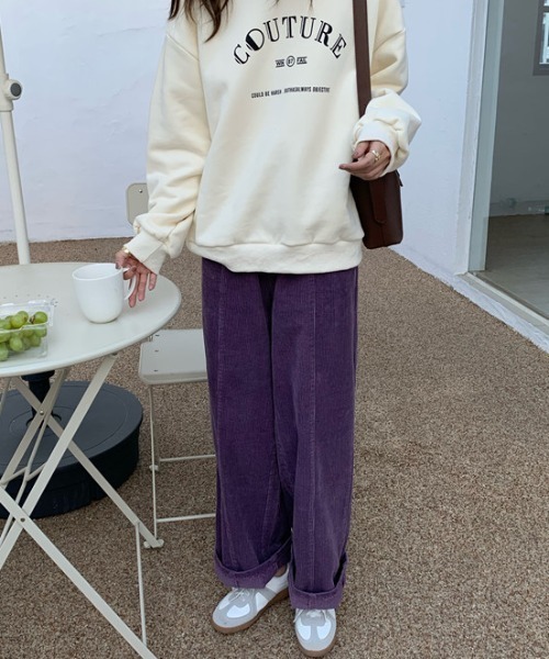 MANGROVE(マングローブ)の「コーデュロイルーズパンツ(その他パンツ・レディース・パープル/ブラック・FREE)」の7枚目の写真