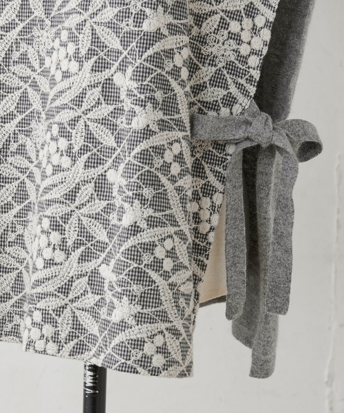 BEARDSLEY（ビアズリー）の「刺繍バギーパンツとセットアップでのコーディネートもおすすめ フロント刺繍ベスト（ベスト・レディース・アイボリー/ダークグレー・FREE）」の9枚目の写真